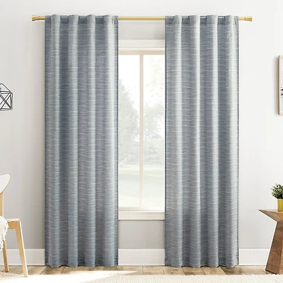 No 918 Laurel Space Dyed Textured Back Tab Light-Filtering Single Curtain Panel