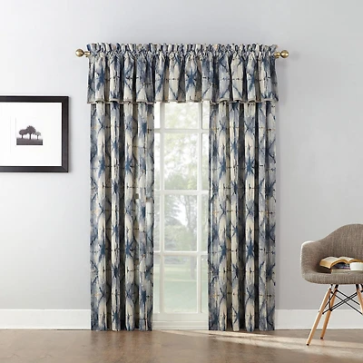 No 918 Keaton Geometric Watercolor Rod Pocket Light-Filtering Single Curtain Panel