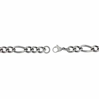 Mens Stainless Steel 8 1/2 Inch Figaro Chain Bracelet