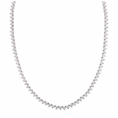 DiamonArt® Sterling Silver 17 3/8 CT. T.W. Cubic Zirconia Tennis Necklace