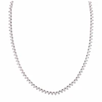 DiamonArt® Sterling Silver 17 3/8 CT. T.W. Cubic Zirconia Tennis Necklace