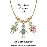 10K Gold July Birthstone Babies Girl Charm