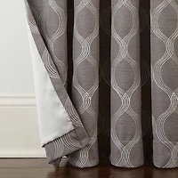 Max Blackout Prescott Grommet Top Embroidered 100% Single Curtain Panel