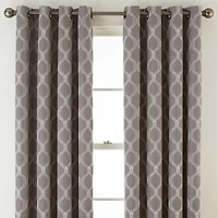 Max Blackout Prescott Grommet Top Embroidered 100% Single Curtain Panel