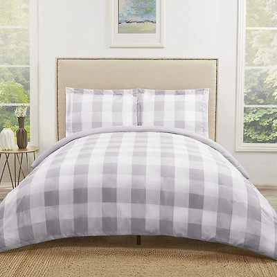 Truly Soft Everyday Buffalo Check Comforter Set Plaid Lightweight REVERSIBLE
