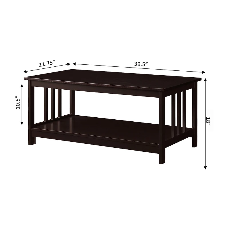 Convenience Concepts Mission Living Room Collection Coffee Table