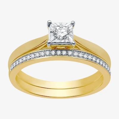 I Said Yes (H-I / I1) Womens 1/4 CT. T.W. Lab Grown White Diamond Sterling Silver Solitaire Bridal Set