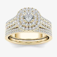 1 CT.T.W. Natural Diamond 10K Yellow Gold Bridal Ring Set