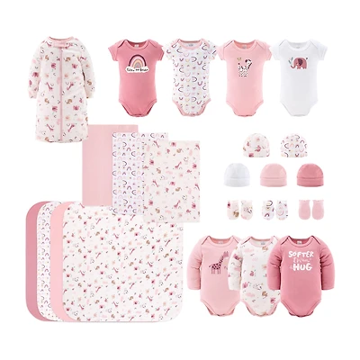 The Peanutshell 0-3m Rainbow Safari Baby Unisex 23-pc. Baby Clothing Set