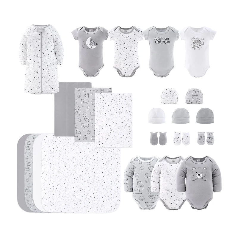 The Peanutshell 0-3m Celestial Bears Baby Unisex 23-pc. Baby Clothing Set