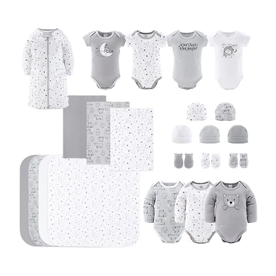 The Peanutshell 0-3m Celestial Bears Baby Unisex 23-pc. Baby Clothing Set