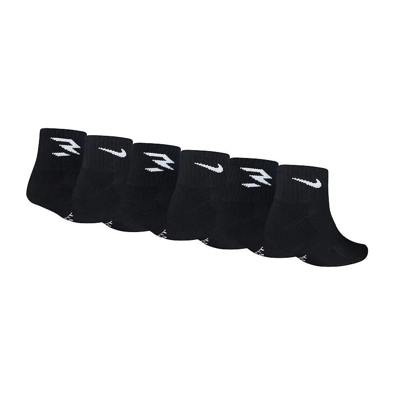 Nike 3BRAND by Russell Wilson Big Kid Boys Multi-Pack 6 Pair Quarter Ankle Socks