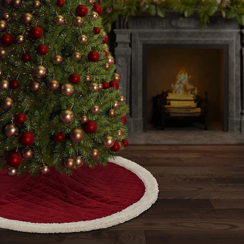 Queen Street Cozy Sherpa Quilted Indoor Tree Skirt