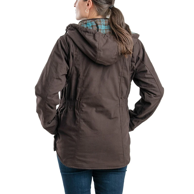 Berne Softstone Quilted Barn Womens Hooded Midweight Work Jacket