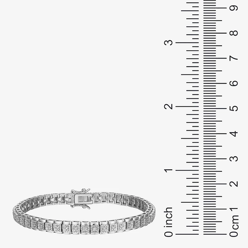 Sparkle Allure Womens Natural Diamond Accent Pure Silver Over Bronze 7.25 Inch Tennis Bracelet