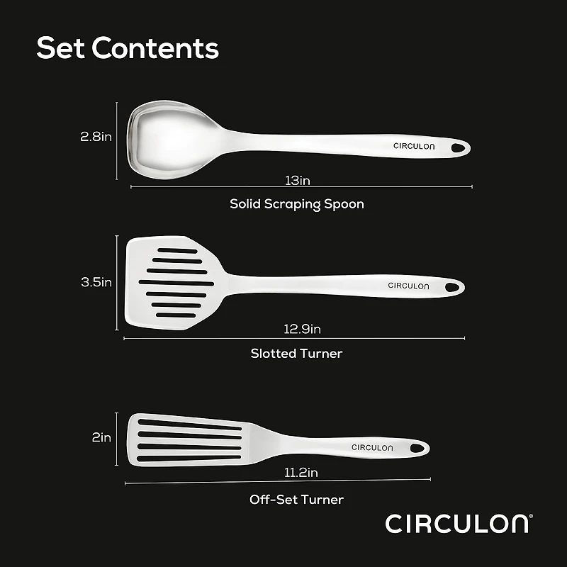 Circulon 18/8 Stainless Steel 3-pc. Kitchen Tool Set