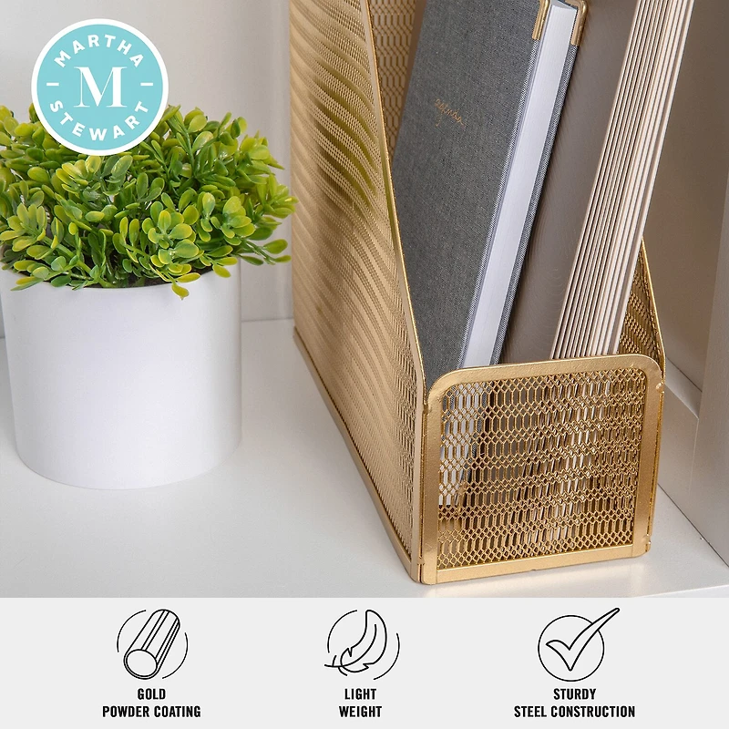 Martha Stewart Gold Mesh Single File Holder