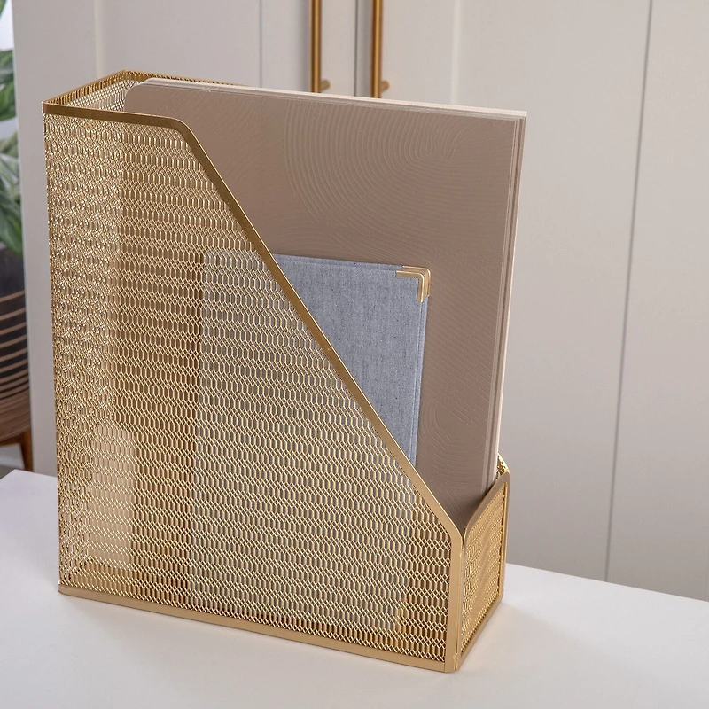 Martha Stewart Gold Mesh Single File Holder