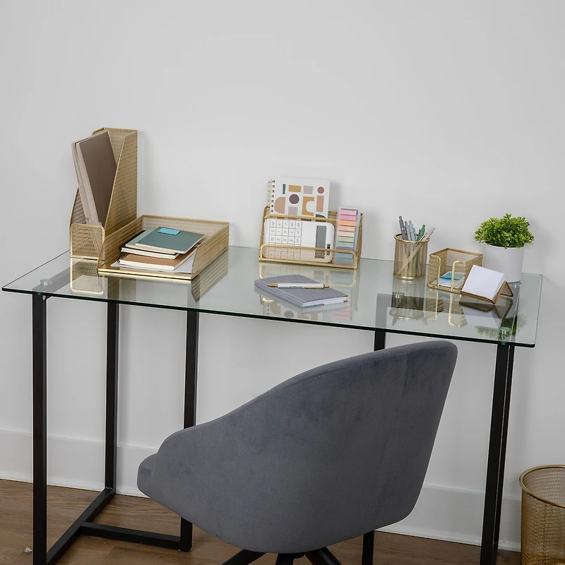 Martha Stewart 6 Piece Gold Desk Organizer Set