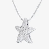 Starfish (G-H / Si1-Si2) Womens 1/2 CT. T.W. Lab Grown White Diamond 10K Gold Star 18 Inch Pendant Necklace