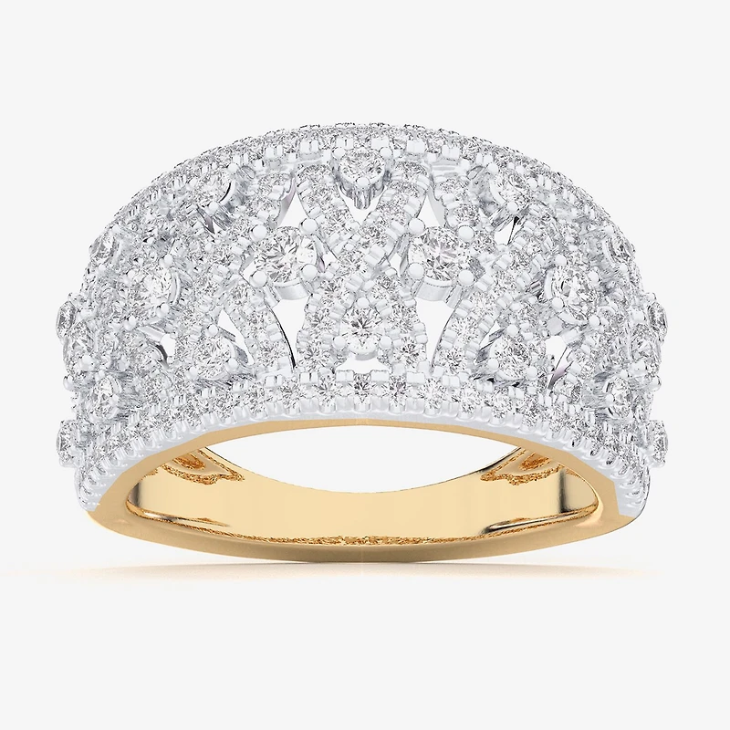 G-H / Si1-Si2) Womens 1 CT. T.W. Lab Grown White Diamond 10K Gold Band