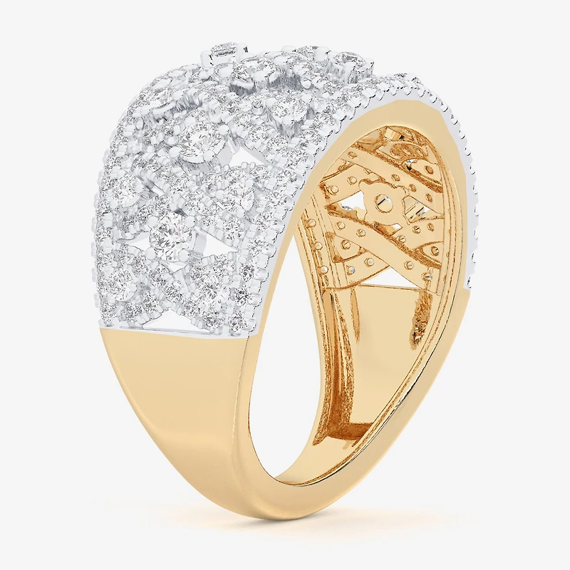 G-H / Si1-Si2) Womens 1 CT. T.W. Lab Grown White Diamond 10K Gold Band