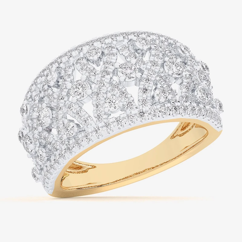 G-H / Si1-Si2) Womens 1 CT. T.W. Lab Grown White Diamond 10K Gold Band