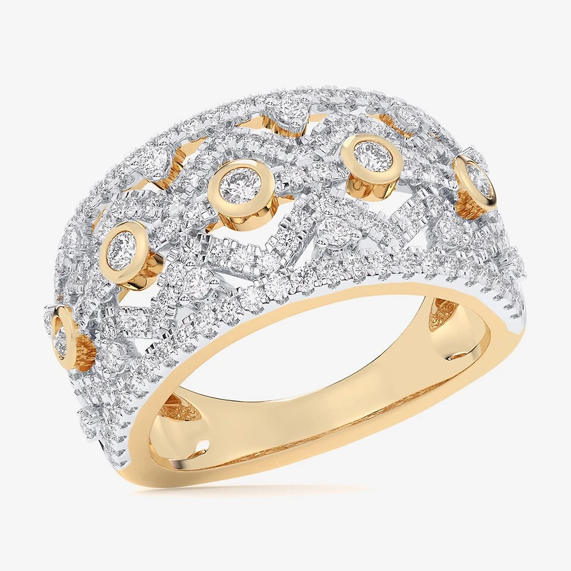 G-H / Si1-Si2) Womens / CT. T.W. Lab Grown White Diamond 10K Gold Band