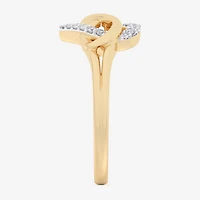G-H / Si1-Si2) Womens 1/ CT. T.W. Lab Grown White Diamond 10K Gold Heart Bypass Cocktail Ring
