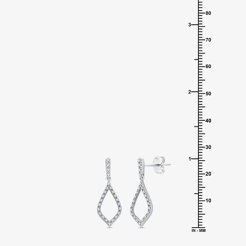 Womens 1/4 CT. T.W. Lab Grown White Diamond Sterling Silver Drop Earrings