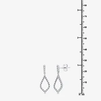 Womens 1/4 CT. T.W. Lab Grown White Diamond Sterling Silver Drop Earrings