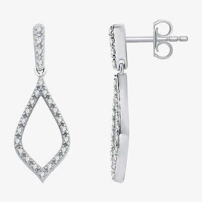 Womens 1/4 CT. T.W. Lab Grown White Diamond Sterling Silver Drop Earrings