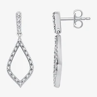 Womens 1/4 CT. T.W. Lab Grown White Diamond Sterling Silver Drop Earrings