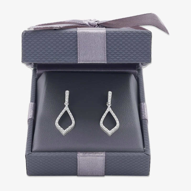Womens 1/4 CT. T.W. Lab Grown White Diamond Sterling Silver Drop Earrings