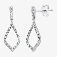 Womens 1/4 CT. T.W. Lab Grown White Diamond Sterling Silver Drop Earrings