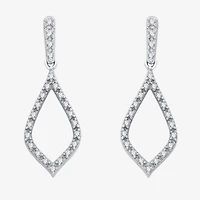 Womens 1/4 CT. T.W. Lab Grown White Diamond Sterling Silver Drop Earrings
