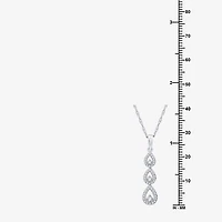 Womens 1/4 CT. T.W. Lab Grown White Diamond Sterling Silver Pear 18 Inch Pendant Necklace