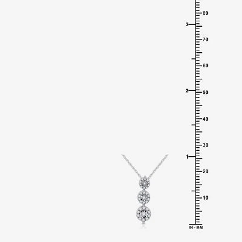 Womens 1/4 CT. T.W. Lab Grown White Diamond Sterling Silver Round 18 Inch Pendant Necklace