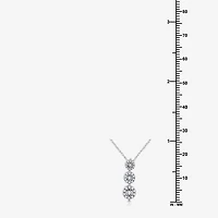 Womens 1/4 CT. T.W. Lab Grown White Diamond Sterling Silver Round 18 Inch Pendant Necklace