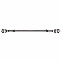 Metallo ¾in Adjustable Curtain Rod with Leaf Finial