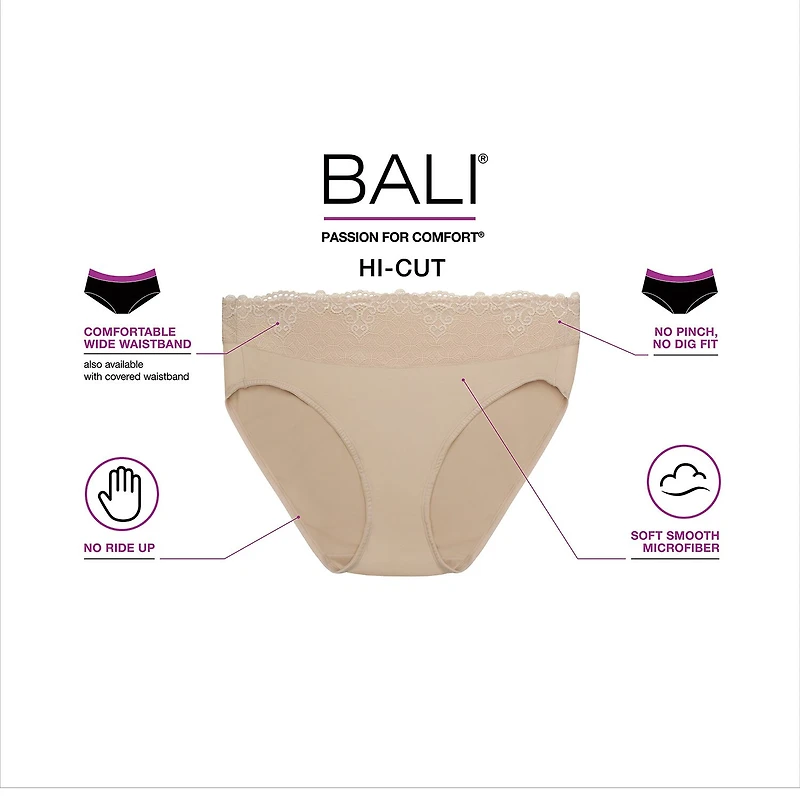 Bali Passion For Comfort Womens High Cut Panty Dfpc62