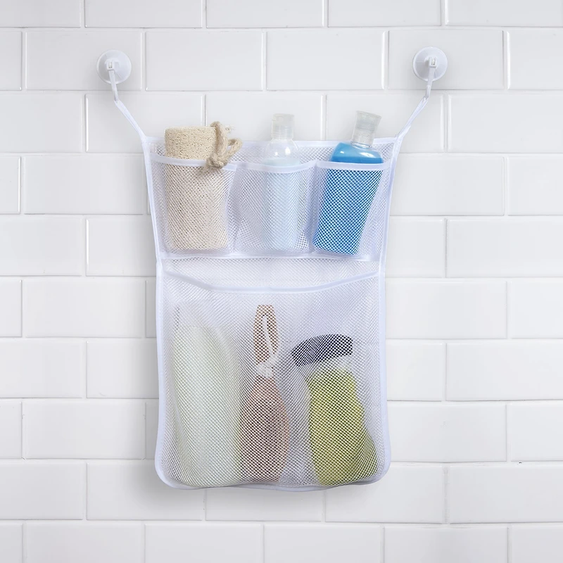 Kenney 4-Pocket Mesh Suction Shower Caddy
