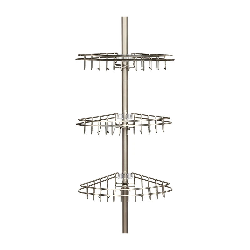 Kenney 3-Tier Spring Tension Corner Pole Shower Caddy