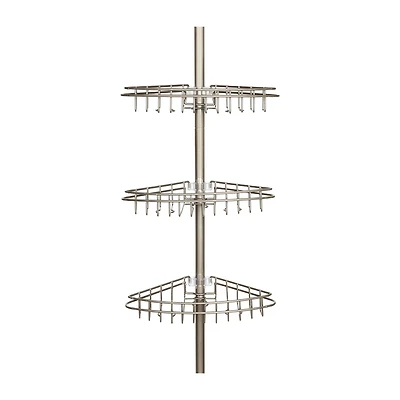 Kenney 3-Tier Spring Tension Corner Pole Shower Caddy