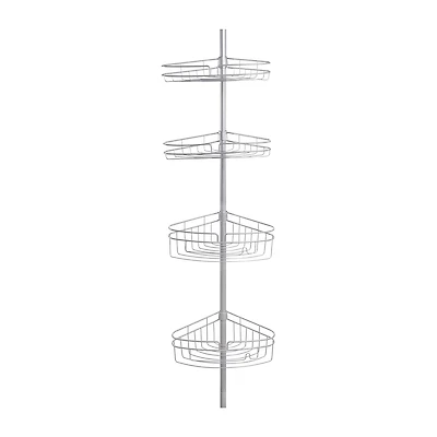 Kenney 4-Tier Spring Tension Corner Pole Shower Caddy
