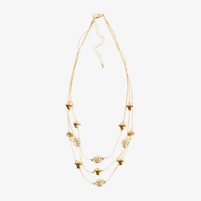 Bold Elements Gold Tone Womens 17 Inch Illusion Necklace