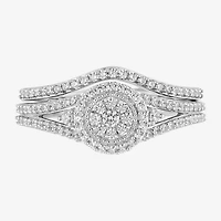 Womens 1/2 CT. T.W. Natural White Diamond 10K Two Tone Gold Round Beauty and the Beast Bridal Set
