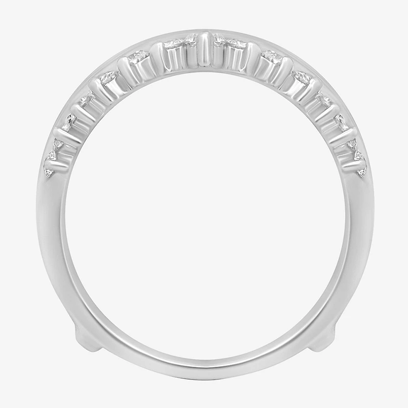 Womens 1/ CT. T.W. Natural White Diamond 14K Gold Wedding Ring Guard