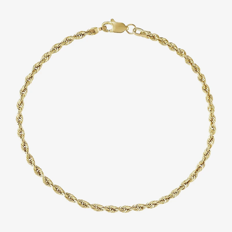 14K Yellow Gold 2.5mm Rope Chain Bracelet