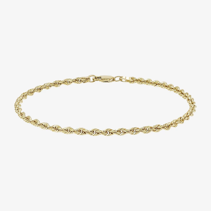 14K Yellow Gold 2.5mm Rope Chain Bracelet